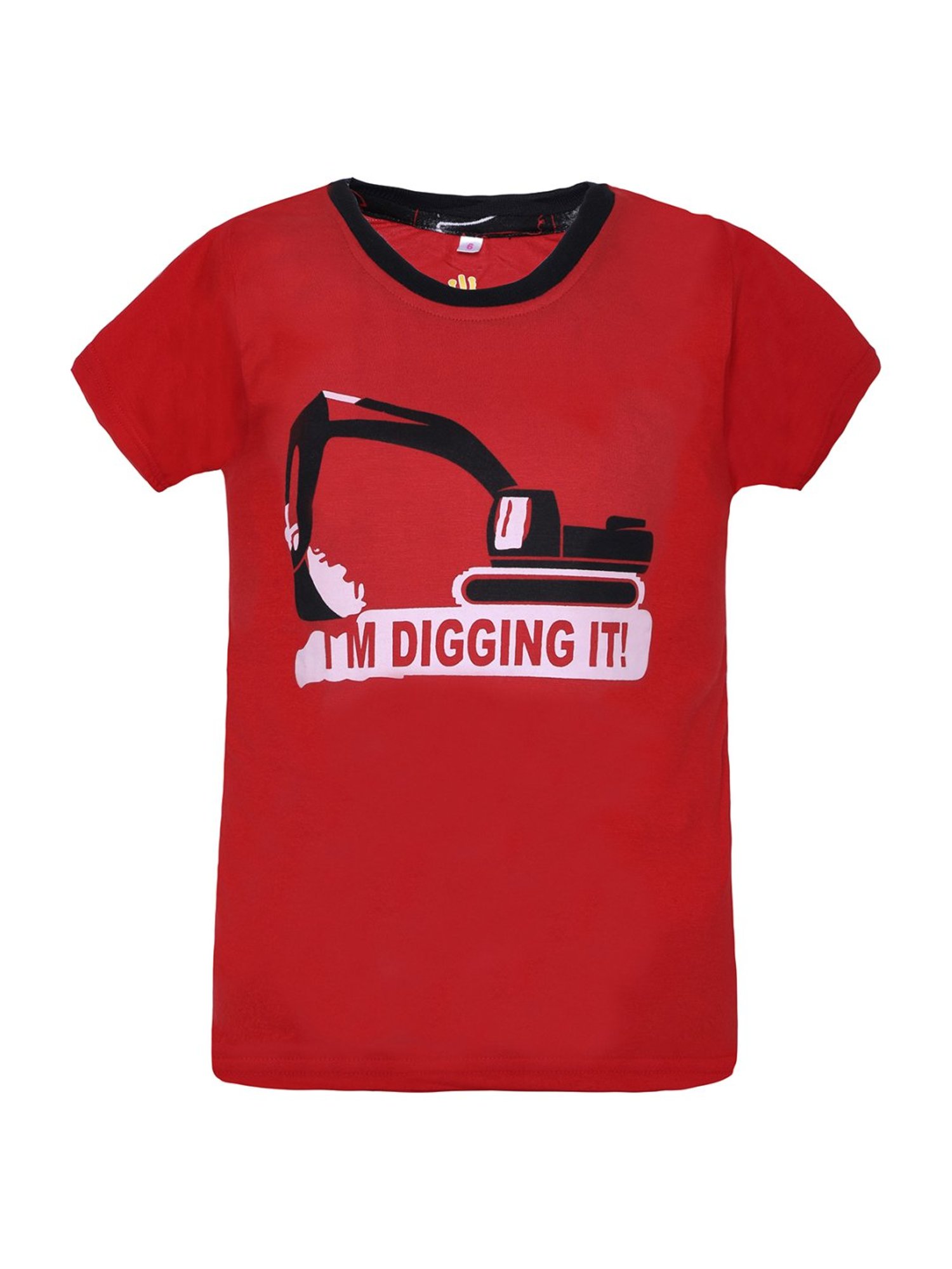 Punkster Boys Red & Black Cotton Printed Nightsuit