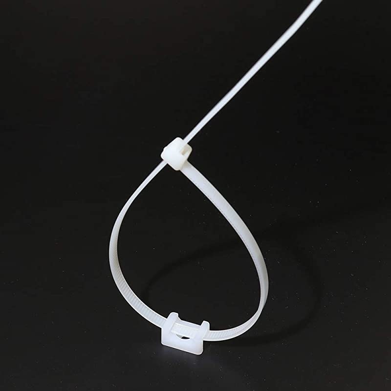 200Pcs White 7mm / 0.3" Slot Width 3.3mm / 0.13" Screw Size Width Cable Tie Mounting Base Saddle Type Mount Wire Holder