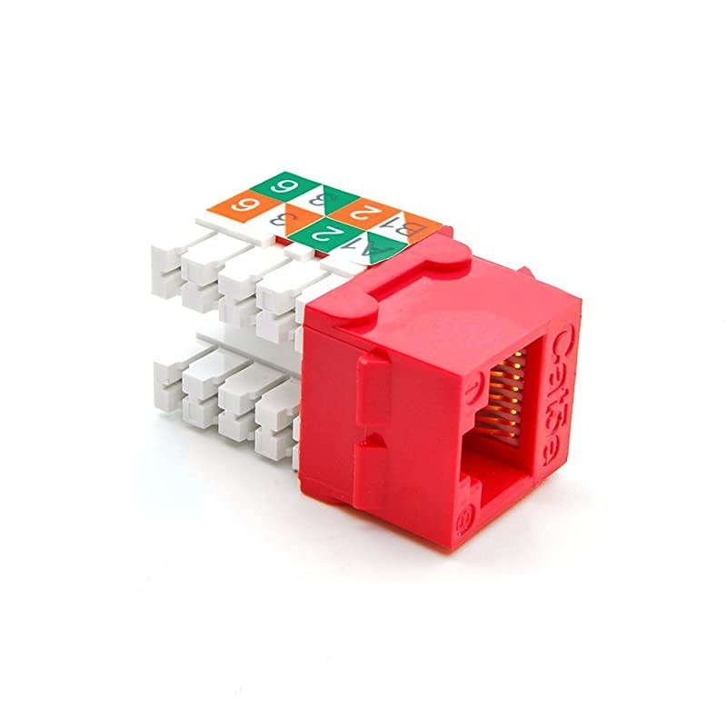 Cat5E RJ45 110 Type Keystone Jack 50Pack Red