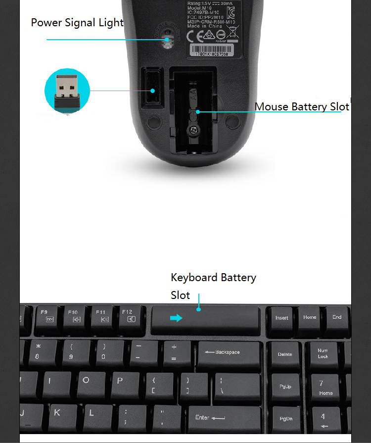 Rapoo X1800S  Ergonomic Design, Classic Exterior Compact Layout Waterproof 2.4GHz Wireless Keyboard And Mouse Combo For Office And Game, Multimedia Function - Black