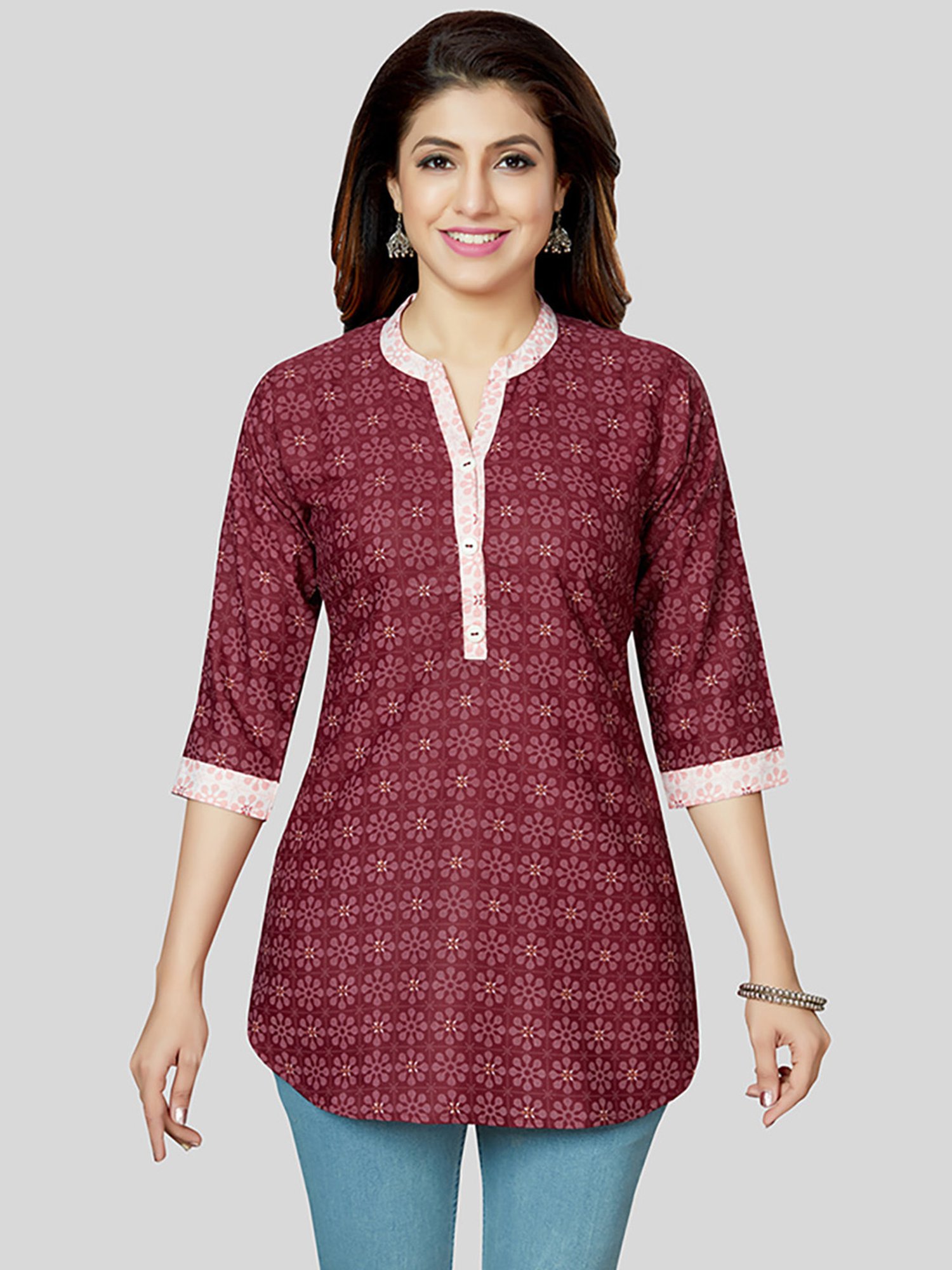 Fusion Beats Light Grey Embroidered A Line Kurta