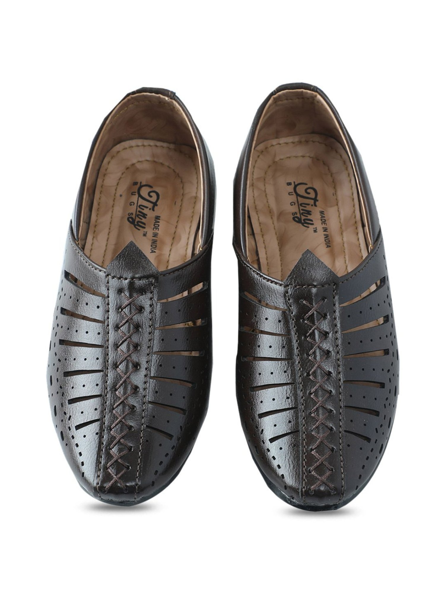 Tiny Bugs Kids Brown Mojri Shoes