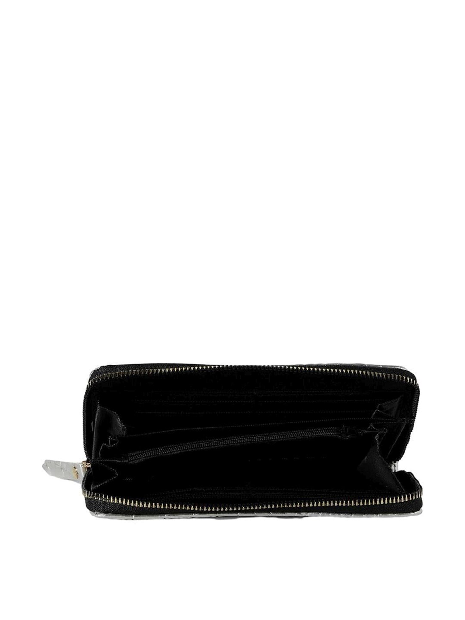 HauteSauce Silver Textured Zip Around Wallet for Women