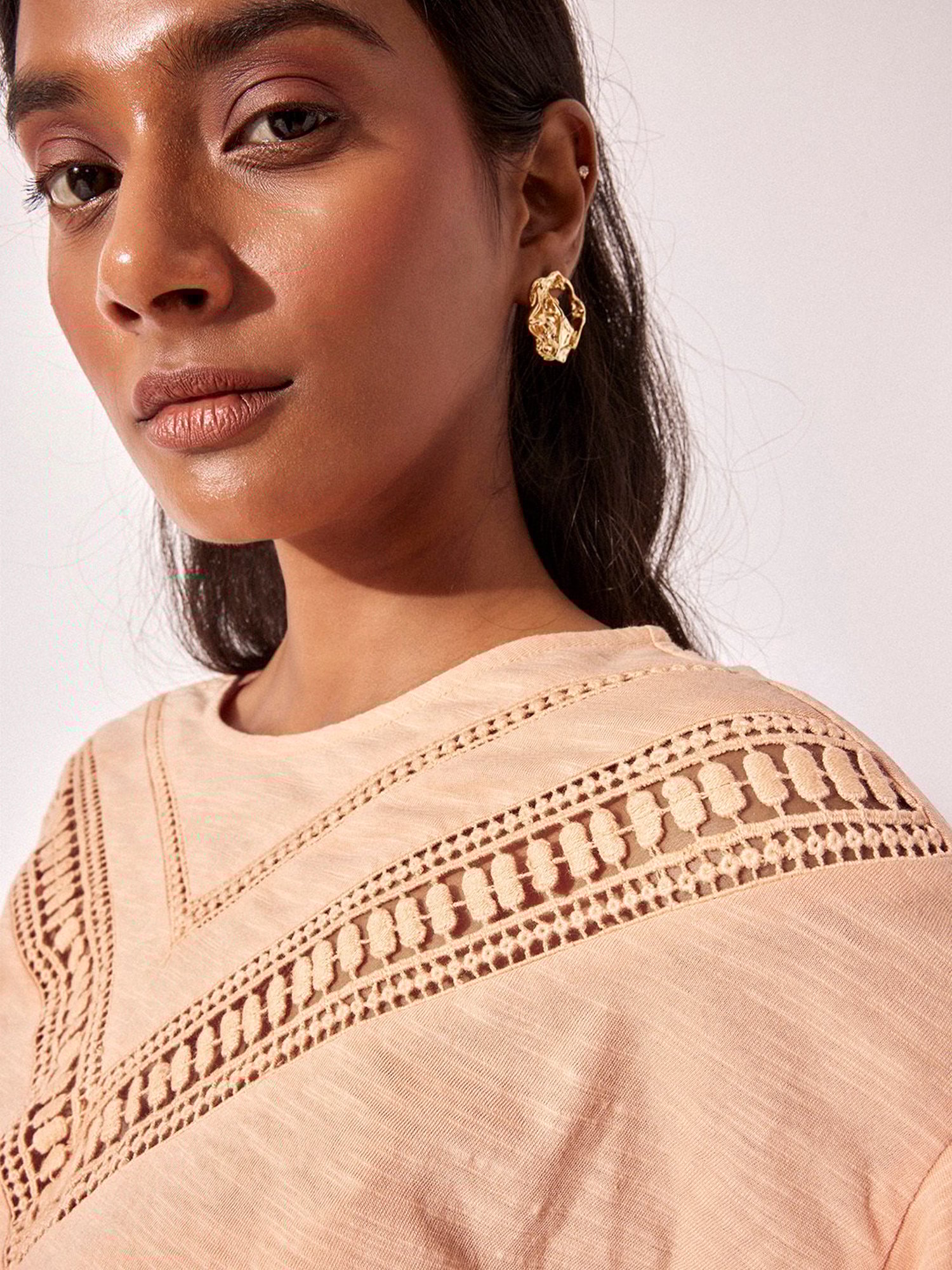 The Label Life Peach Lace Top