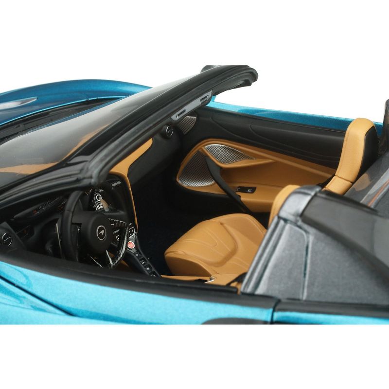 McLaren 720S Spider Convertible Belize Blue Metallic 1/18 Model Car by GT Spirit