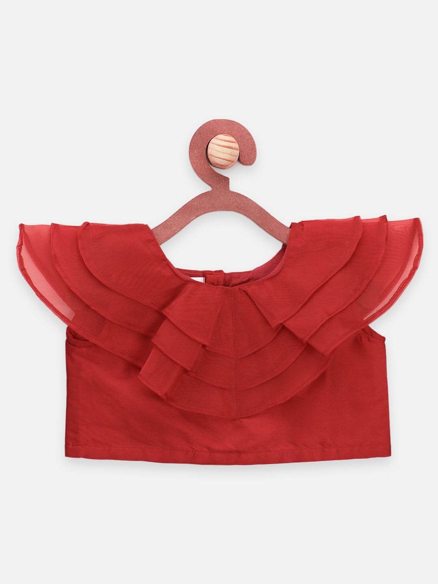 A Little Fable Kids Red & Beige Embellished Lehenga Choli