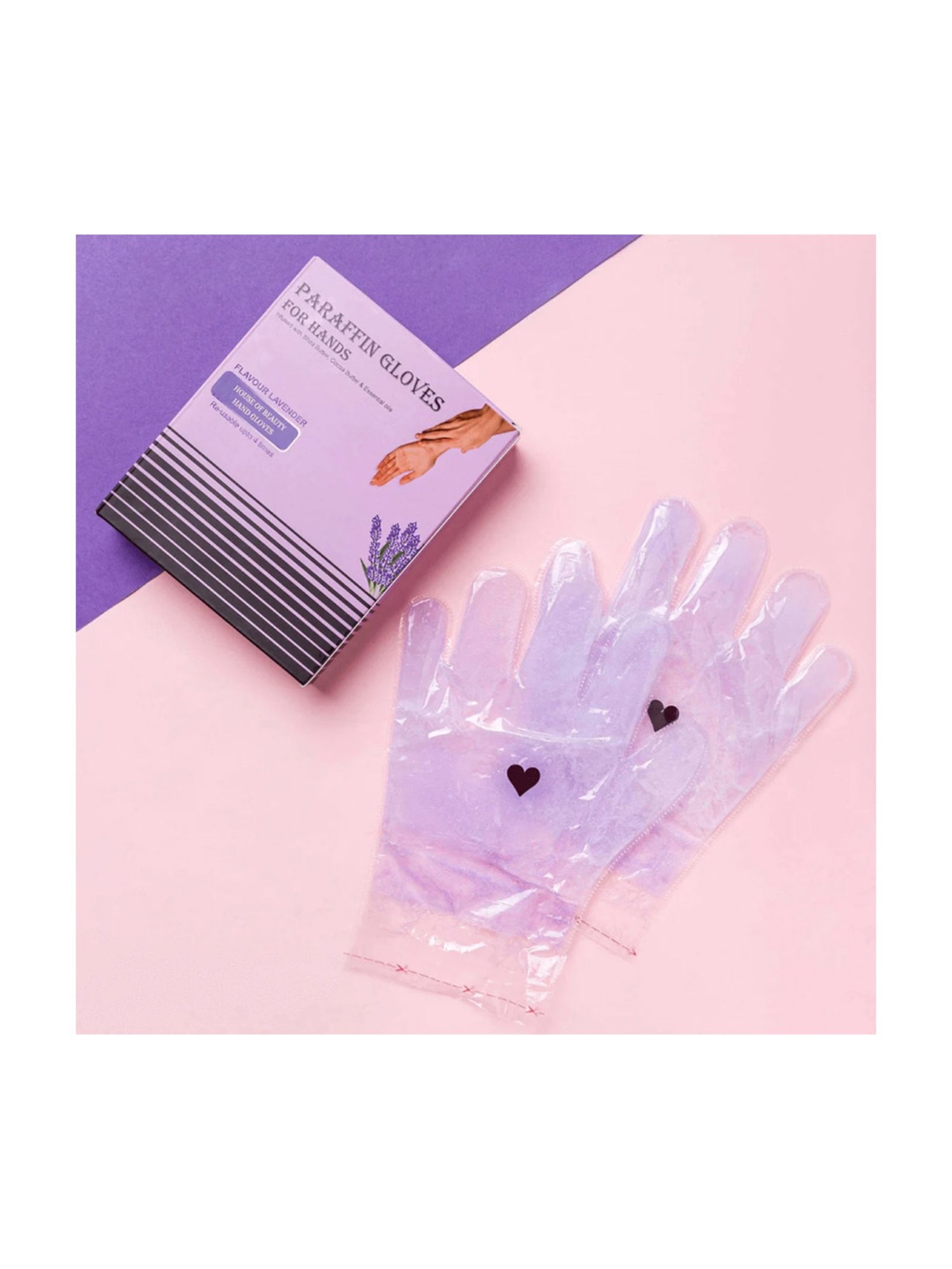 House of Beauty Lavender Paraffin Hand Gloves - 1 Pair - 4 Times Reusable - 225 gm