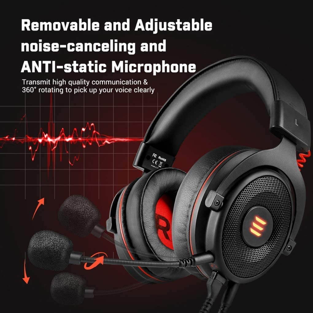TYYW Headset, E900 PRO Gaming Headset Gamer 7.1 Surround Sound Wired Game Headphones with Microphone Suitable for Xbox/PC/PS4/Laptop