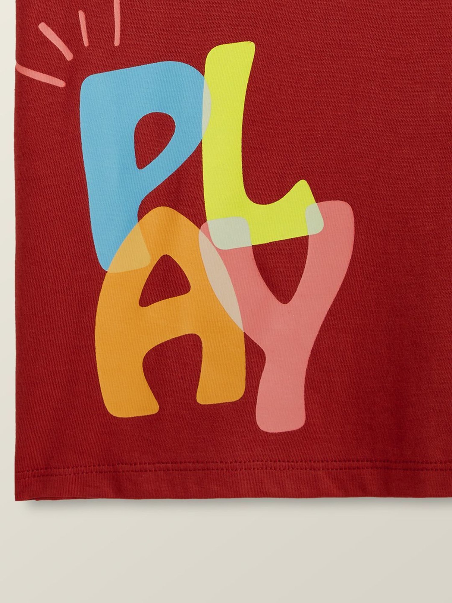 XY Life Kids Red Cotton Printed T-Shirt