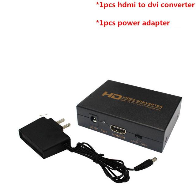 HDMI to DVI + spdif/headphone Video Converter Box Adapter for PS3 DVD + Power Adapter HDMI TO DVI Converter