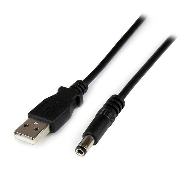 USB to 5.5mm power cable - Type N barrel - 1m