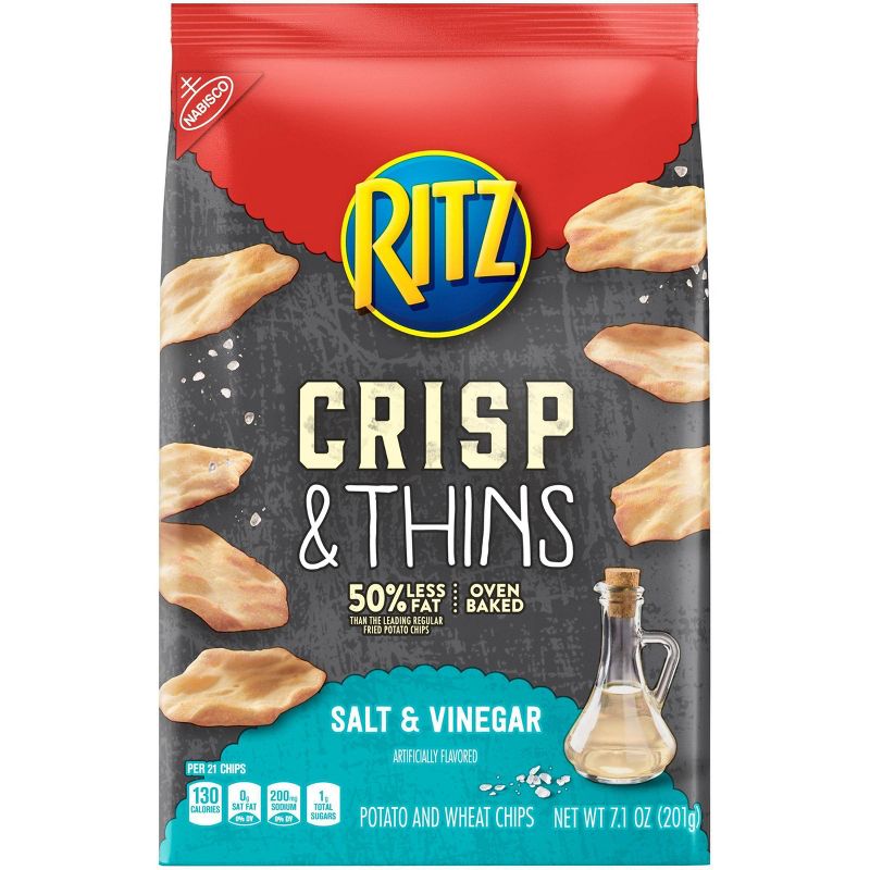 Ritz Crisp & Thins Salt & Vinegar Chips - 7.1oz