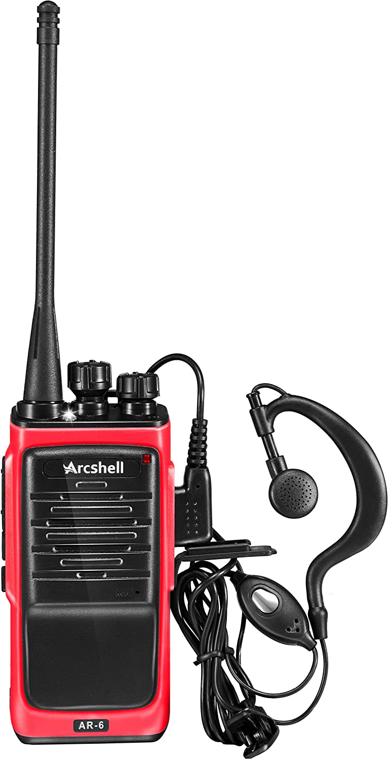 Rechargeable Long Range Two-Way Radios with Earpiece 4 Pack Walkie Talkies UHF 400-470Mhz Li-ion Battery and Charger Included