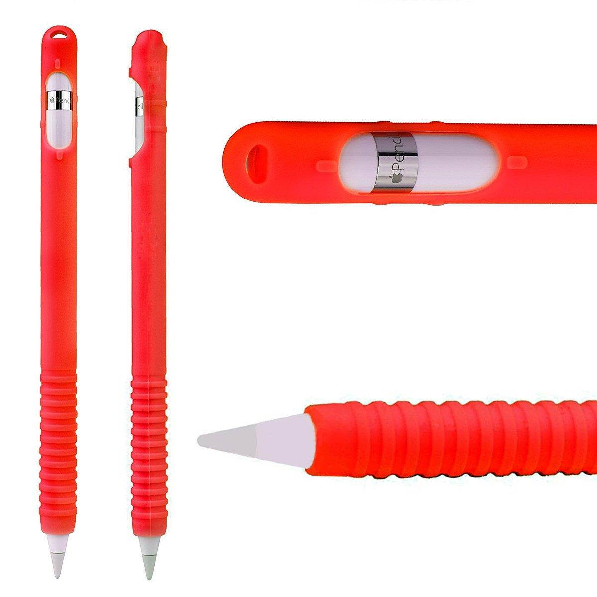 ColorCoral Silicone Holder for Apple Pencil and Zippered Case with USB Adapter Pouch for Apple Pencil Compatible with iPad Pro 9.7" 10.5" 12.9"