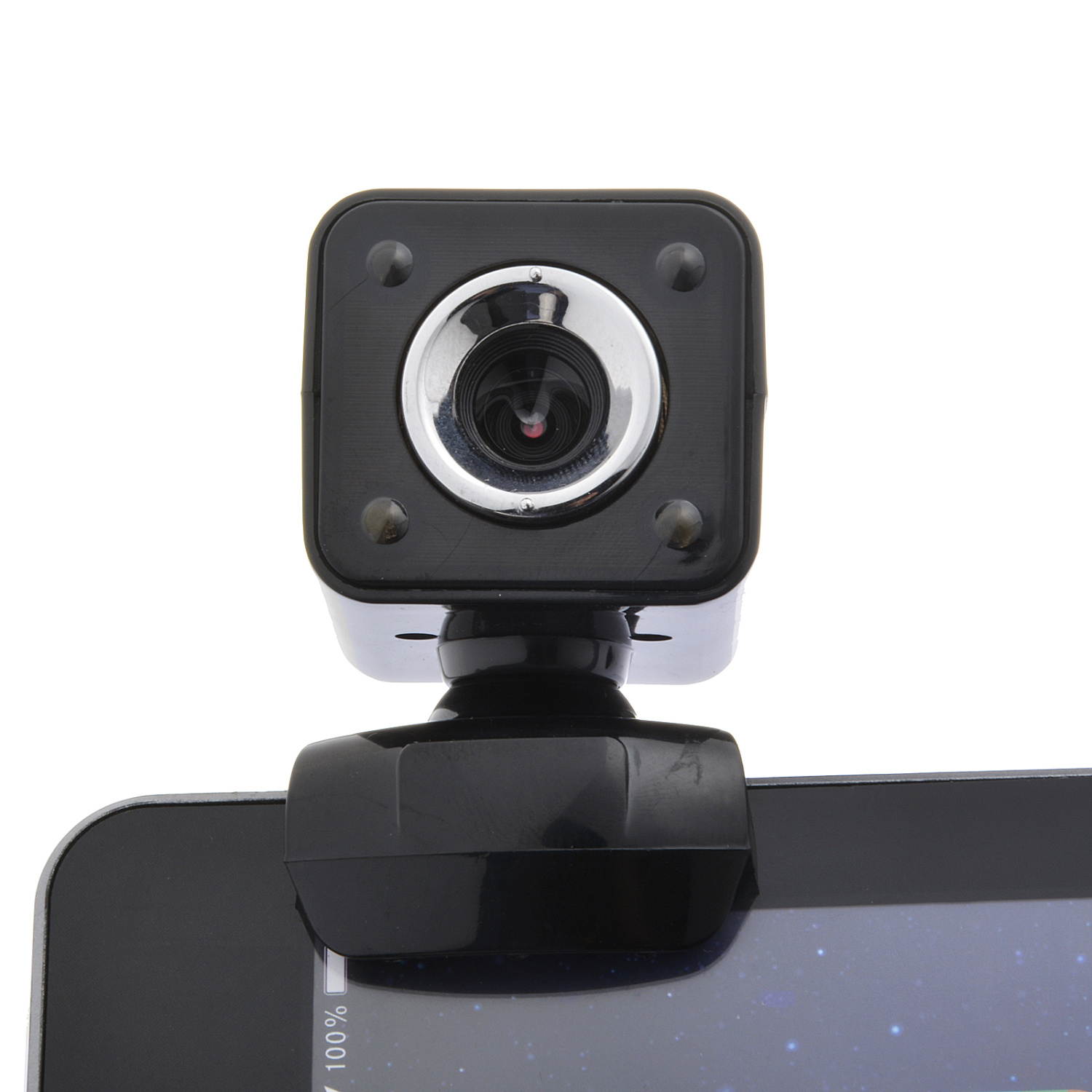 12.0M Pixels HD Night Vision Computer Camera with 10m Sound-absorbing Microphone, Webcam with 4 LED Lights, Can Rotate 360 Degrees Freely, Support Netmeeting, Live Broadcast and Skype etc. (Black)