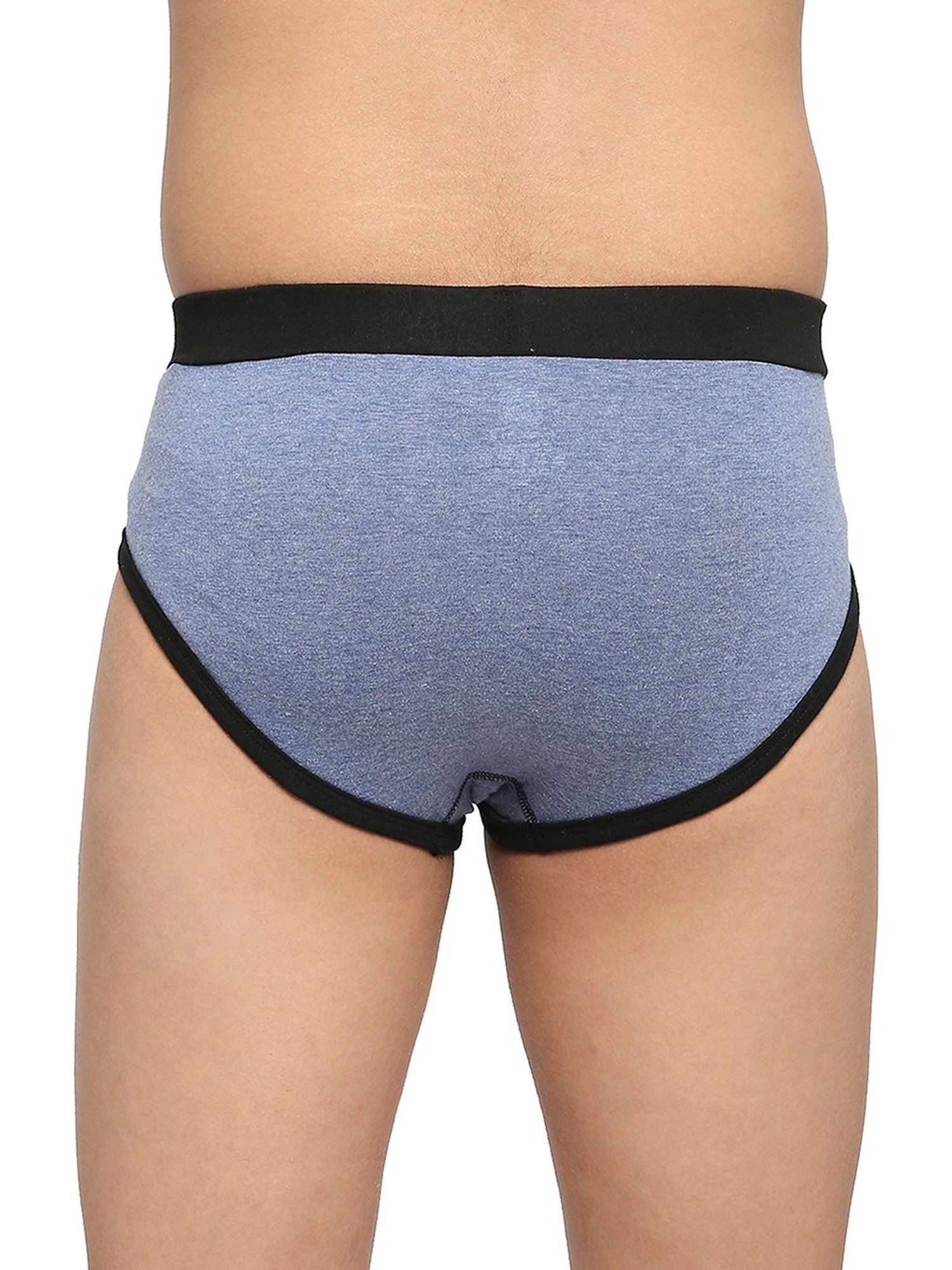 Frenchie Kids Blue & Grey Solid Briefs (Pack Of 2)