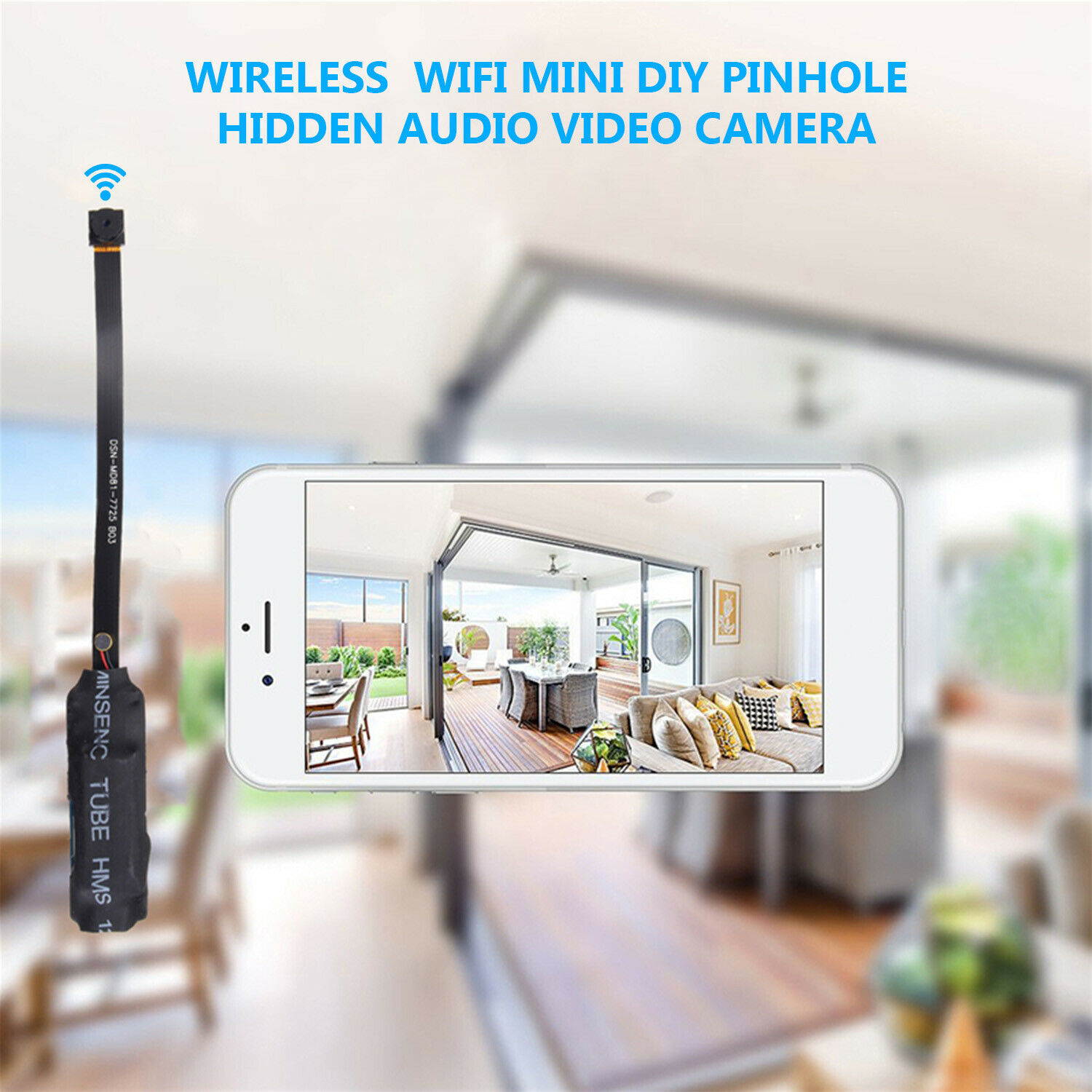 Spy Camera Module Wireless Hidden Camera WiFi Mini Cam HD 1080P DIY Tiny Cams Small Nanny Cameras Home Security Live Streaming Through Android/iOS App Motion Detection