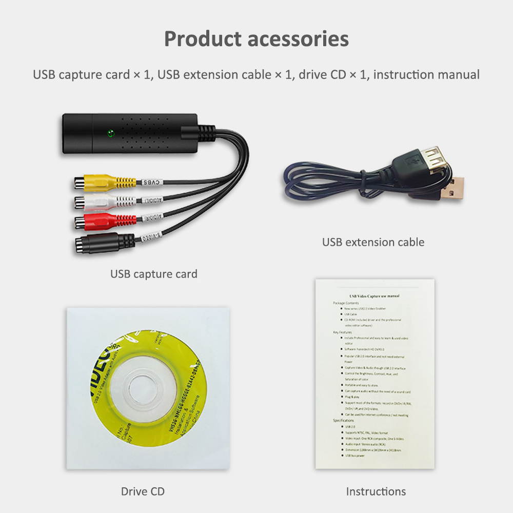 Single-Channel USB 2.0 Video Capture Card Video Capture Adapter