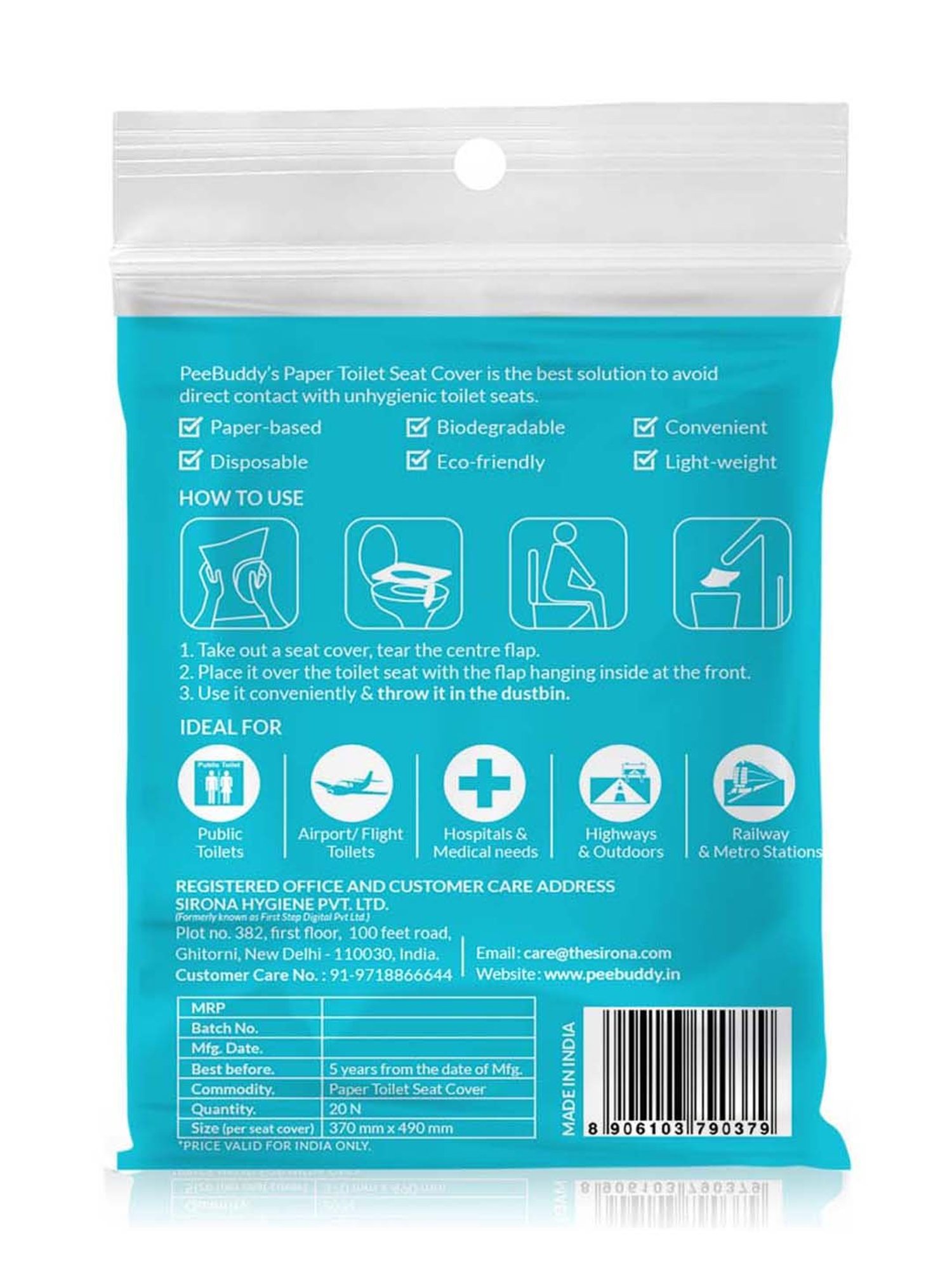 Pee Buddy Disposable Paper Toilet Seat Cover - 40 Pcs