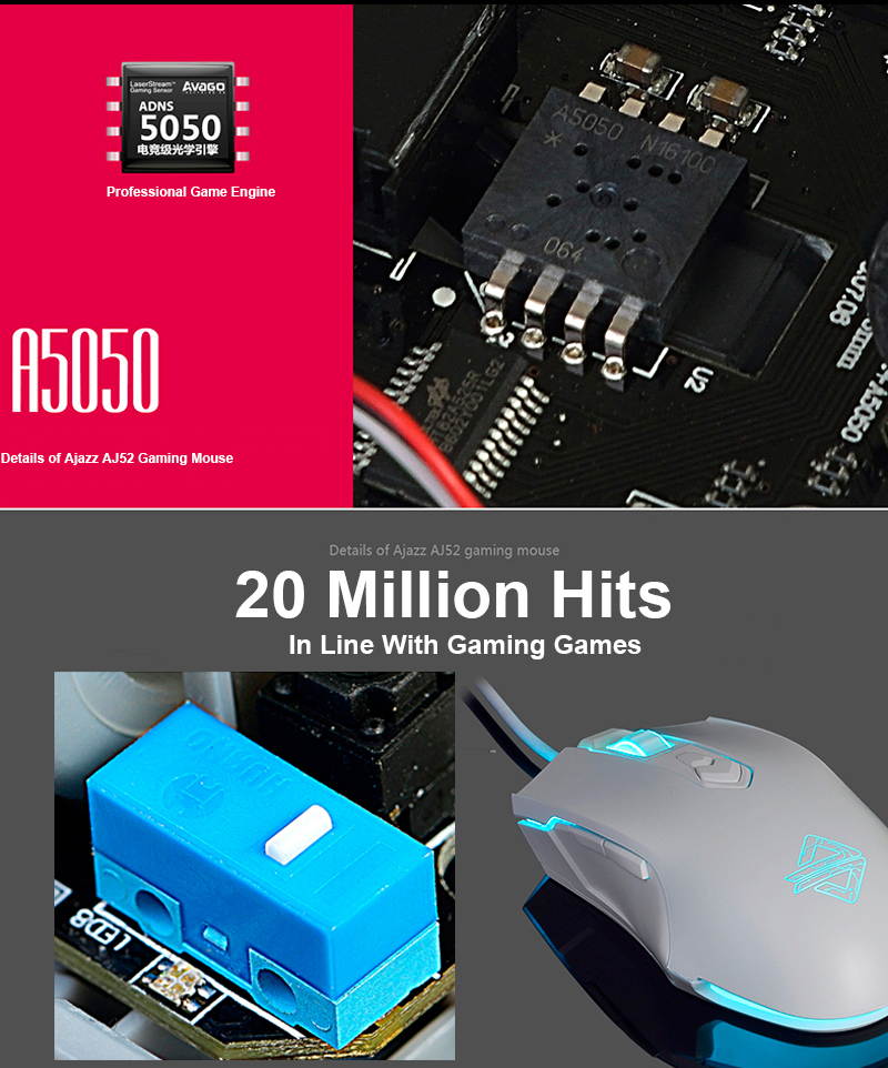 UrChoiceLtd&reg;USB Wired Mouse RGB Optical Ergonomics 7-Key 2400DPI Crack Athletics Gaming Mouse Laptop PC Computer Mouse