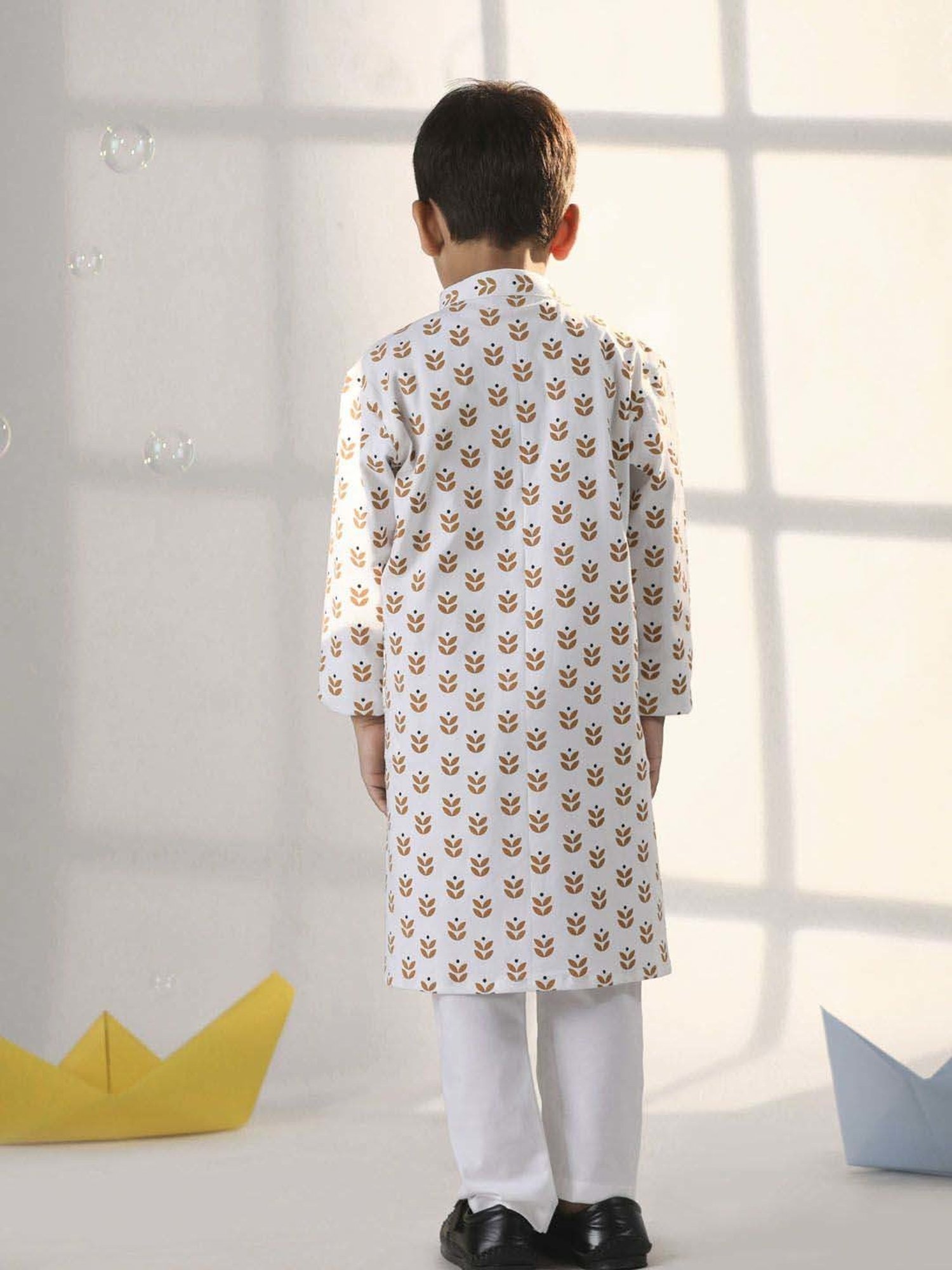 KISAH Kids Multicolor Cotton Printed Full Sleeves Kurta