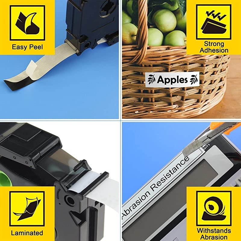 6Pack Compatible Dymo D1 Label Tape 45013 S0720530 Black on White 12 Inch x 23 Feet for DYMO LabelManager 160 280 210D 360D 420P Wireless PnP 220P 260P 450D 500TS 450DUO Label Maker