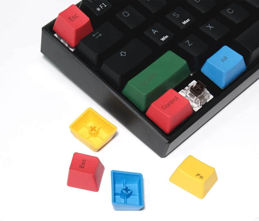 KW10 Rainbow PBT Doubleshot OEM Profile Keycap Set Compatible for Cherry MX, Kailh, Outemu, and Content Switches(Windows Version)