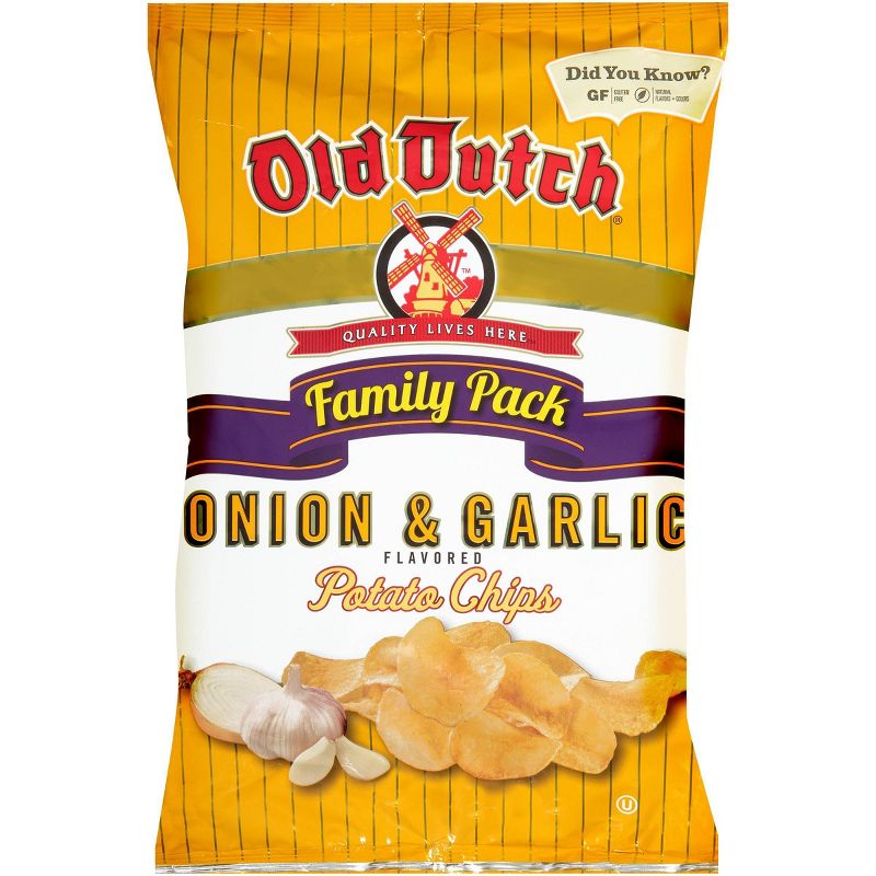 Old Dutch Family Pack Onion & Garlic Potato Chips - 9.5oz