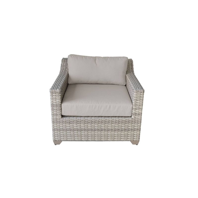 Nolin 7pc Sectional Weathered Brown Frame Sunbrella Spectrum Denim Fabric - La-Z-Boy