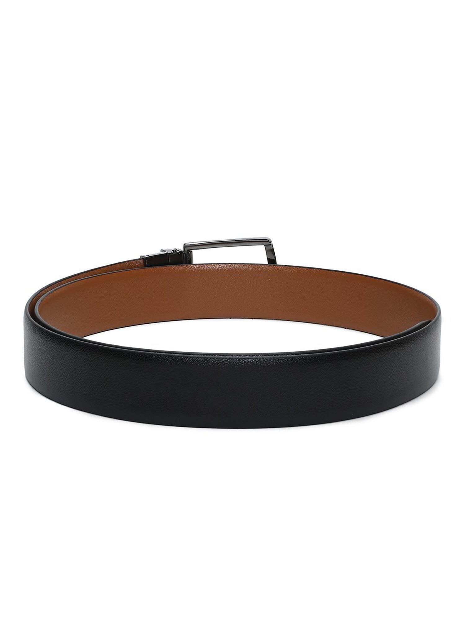 Crusset Black Leather Formal Belt for Men