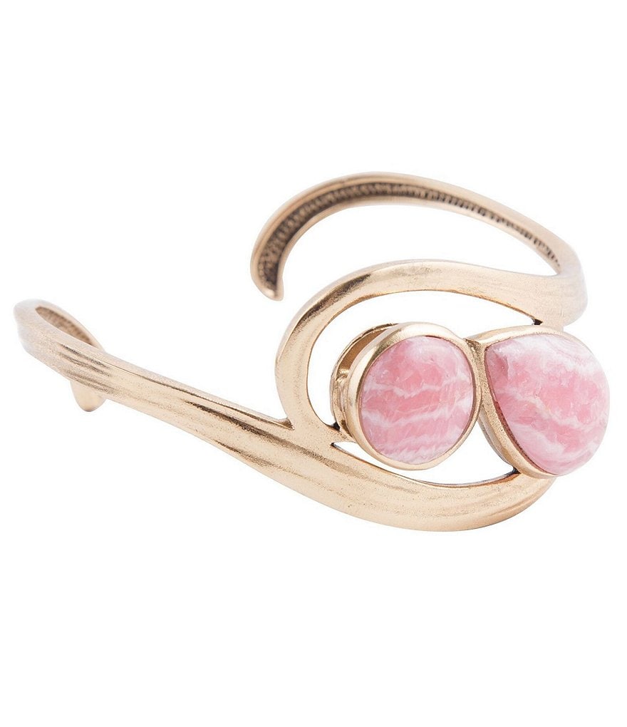 Barse Bronze and Rhodonite Cuff Bracelet