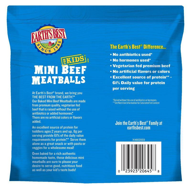 Earth's Best Baked Mini Beef Meatballs - Frozen - 14oz