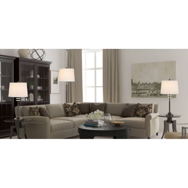 59" 3-way Floor Lamp and (28") Set of 2 Table Lamps Dark Bronze - Cal Lighting