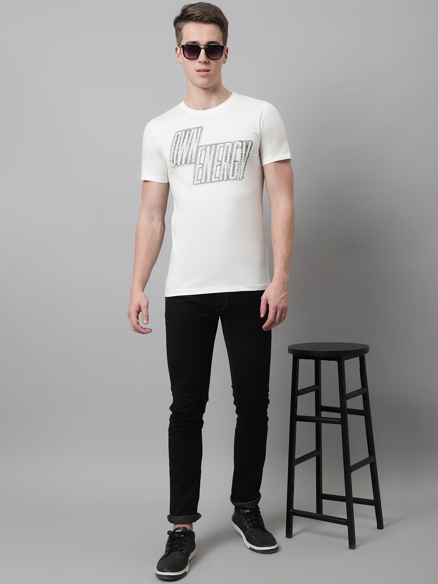 Venitian- Forbidden Clothing White Slim Fit Graphic Print Crew T-Shirt