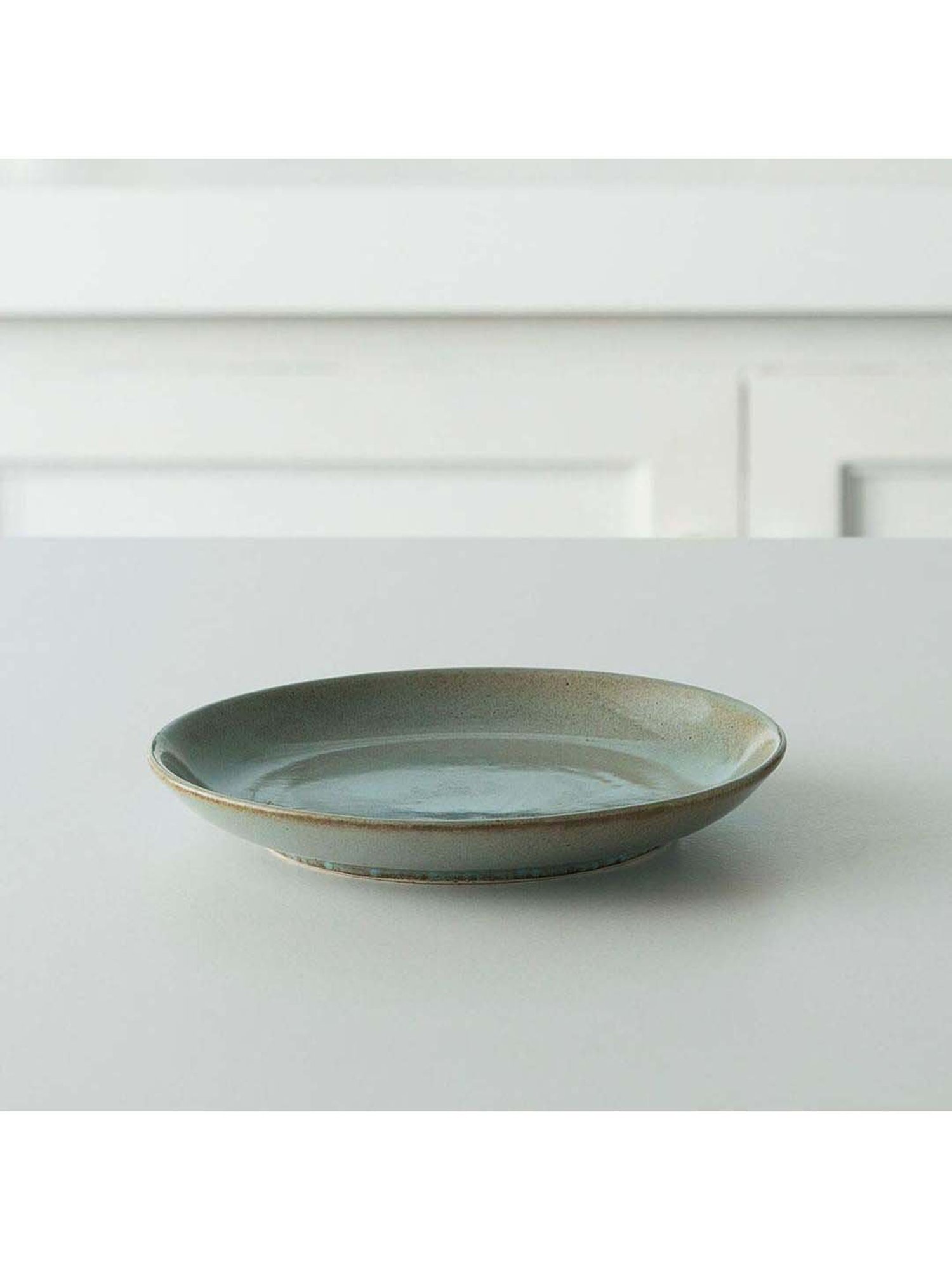 Nestasia Premium Quality Mandala Yellow Spiral Printed Square Shaped Ceramic Plate With Handle