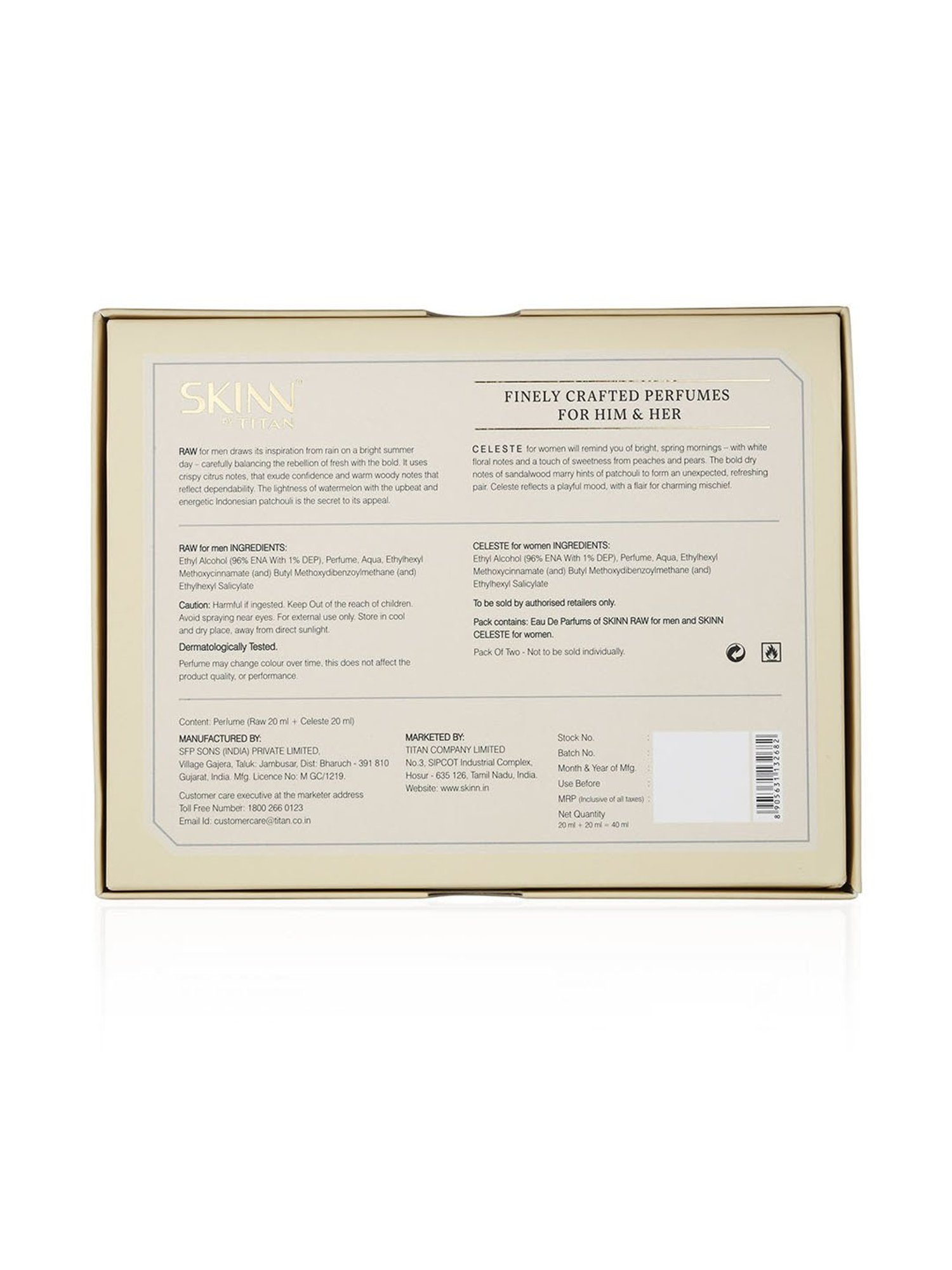 Skinn by Titan Raw and Celeste Eau De Parfum Gift Pack