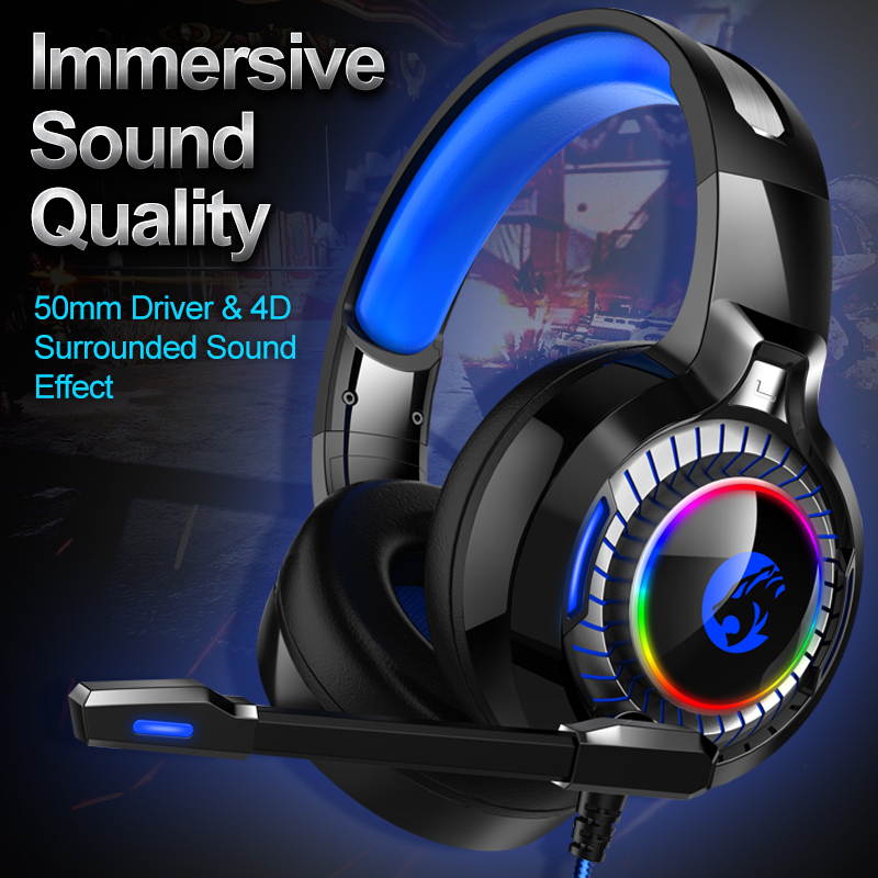 A60 PS4 Gaming Headset Wired 4D RGB Marquee Stereo Earphones Headphones with Microphone for New Xbox One/Laptop Tablet