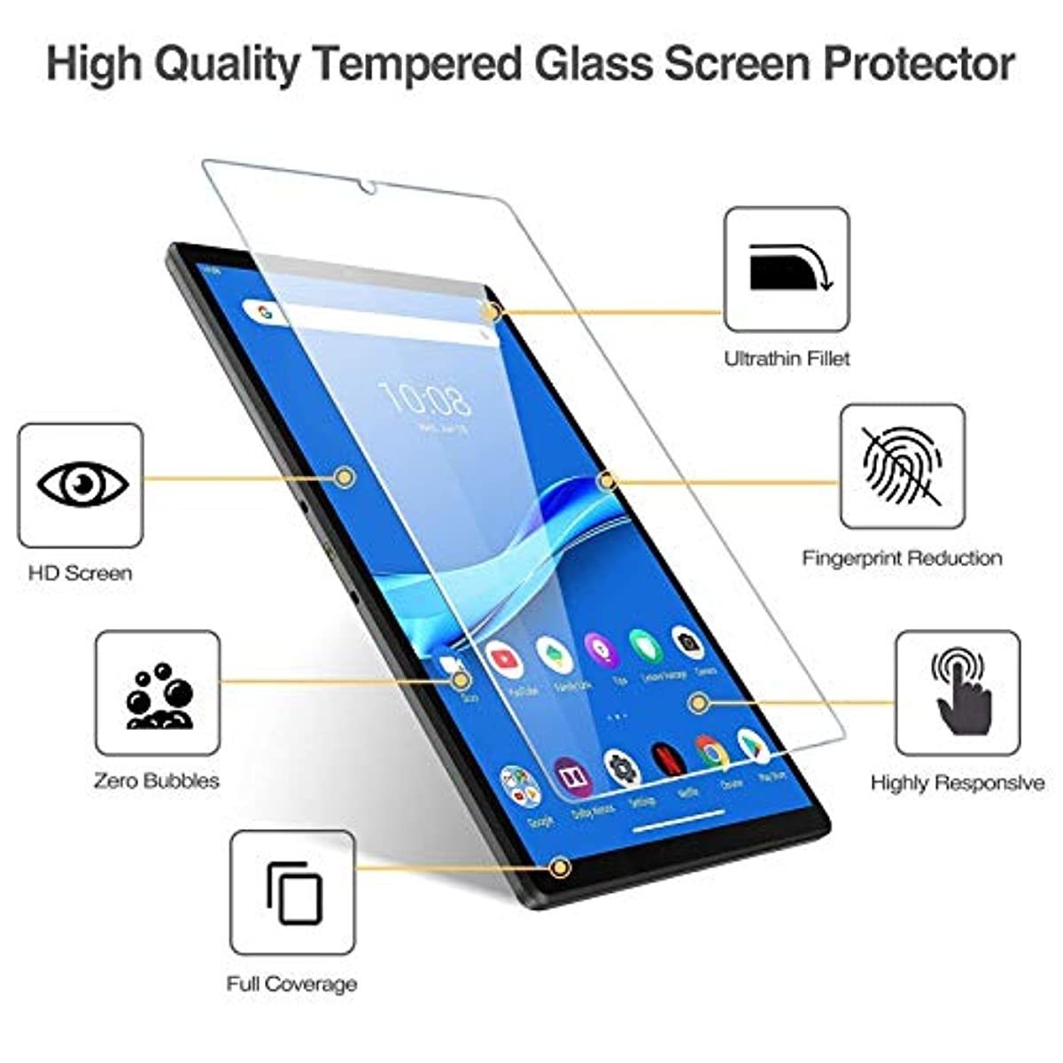 ProCase Lenovo Tab M10 FHD Plus Case 10.3 Inch (2020 2nd Gen) Bundle with [2 Pack] ProCase Lenovo Tab M10 FHD Plus 10.3 Inch Screen Protector TB-X606F TB-X606X