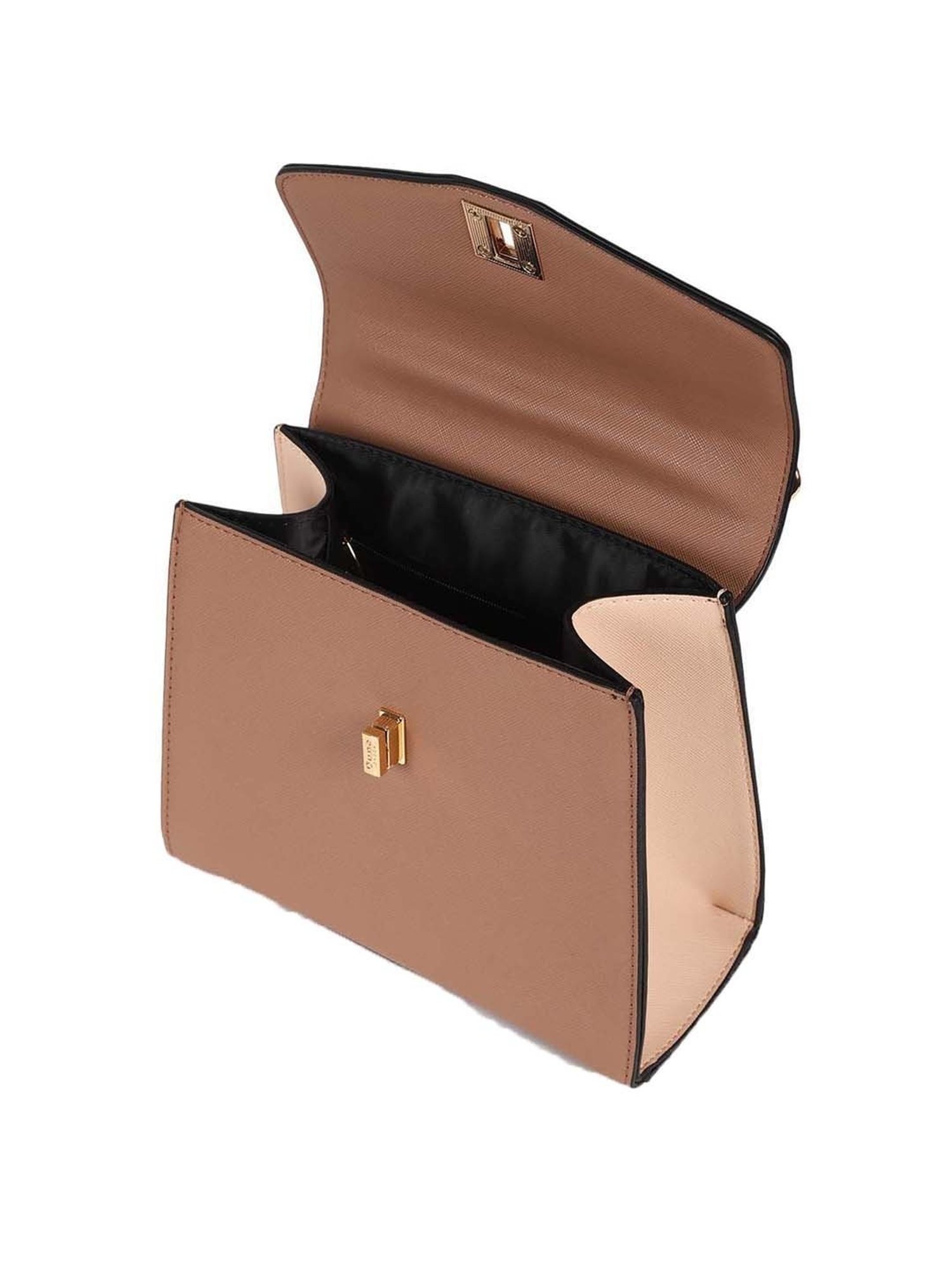 DUNE LONDON Minilady Brown Textured Large Satchel Handbag