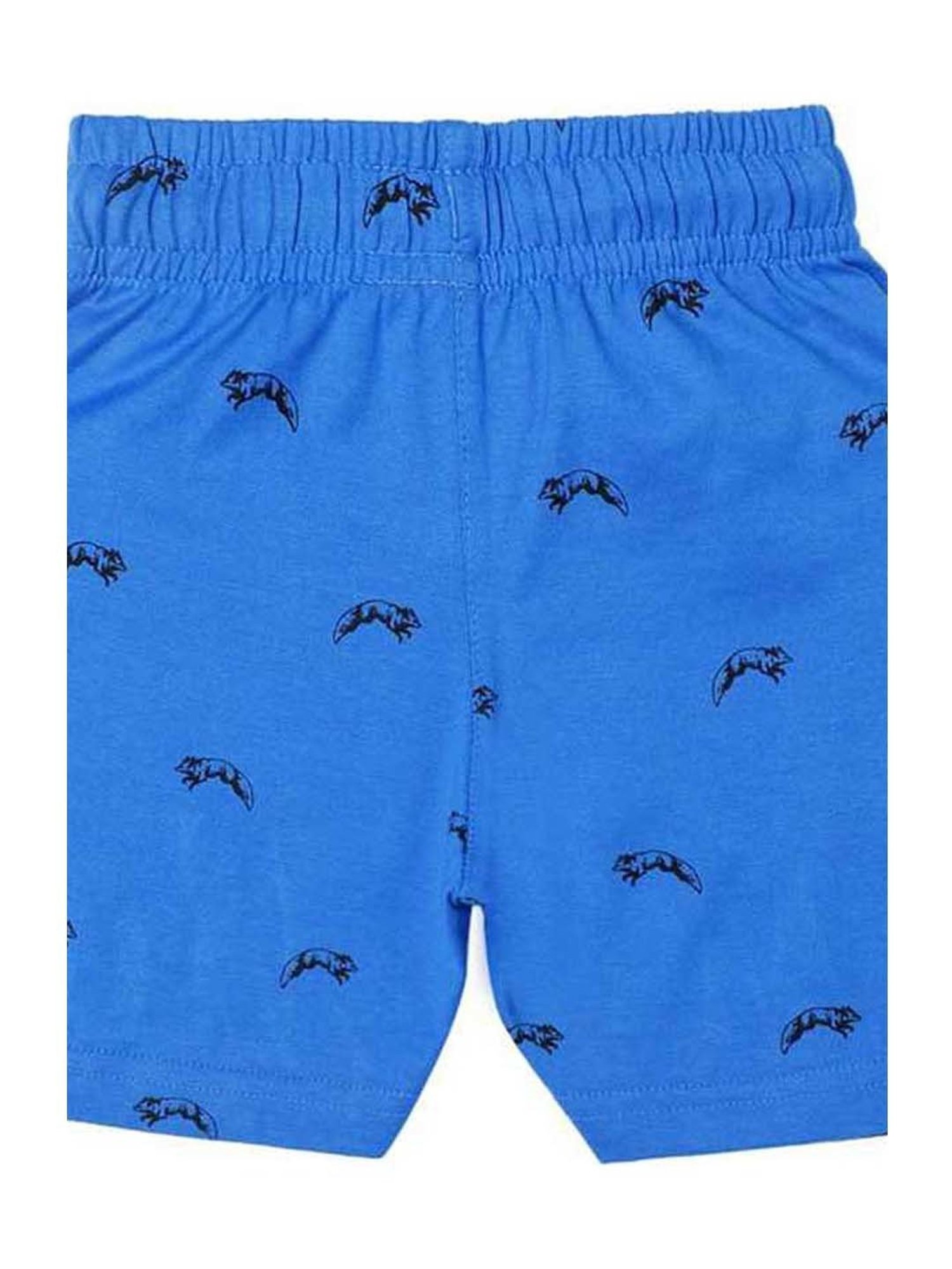 Proteens Kids Royal Blue Cotton Printed Shorts