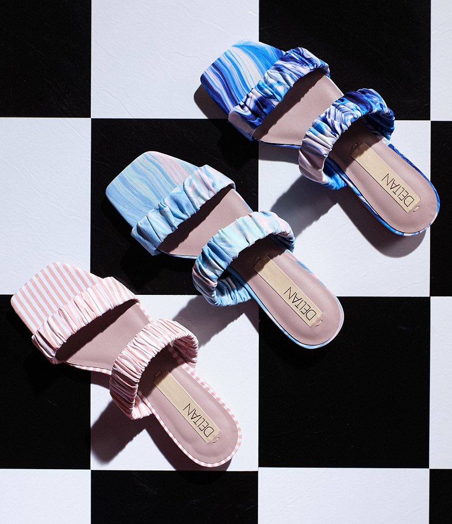 Deltan Cora Printed Two Band Sandals