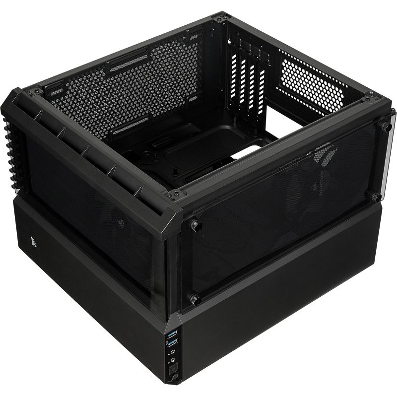 Corsair Crystal 280X Computer Case - Black - Tempered Glass - 2 x 4.72" x Fan(s) Installed - Micro ATX Motherboard Supported - 6 x Fan(s) Supported