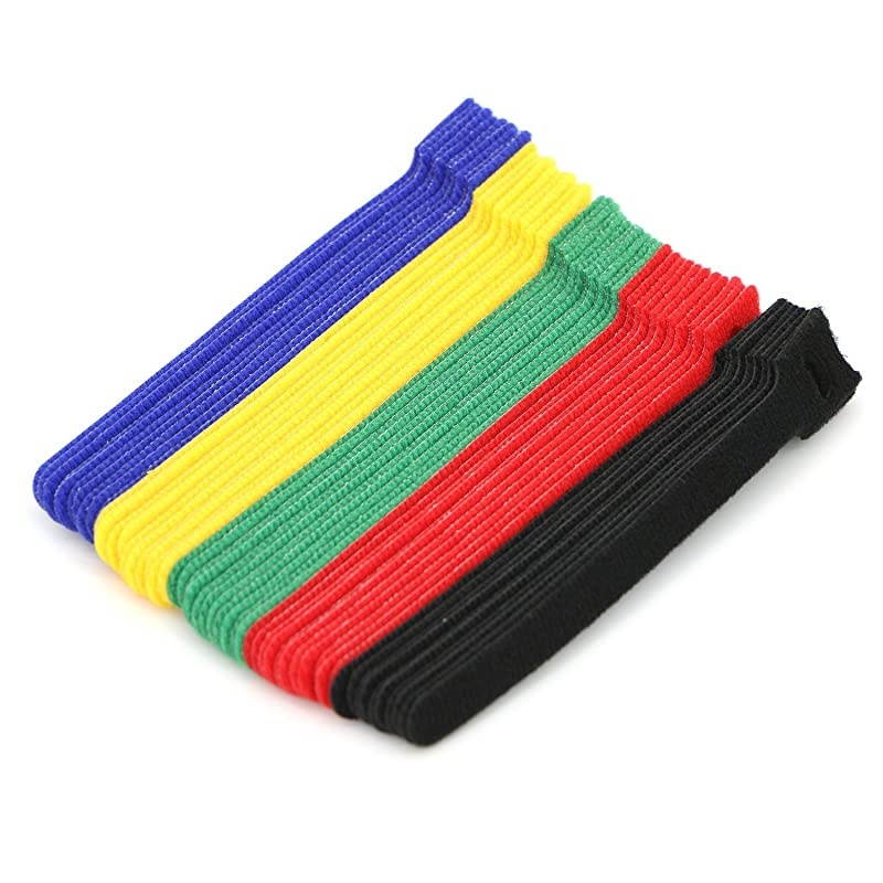 50pcs Reusable Fastening Adjustable Cable Ties Wire Management 7 Inch Multicolour