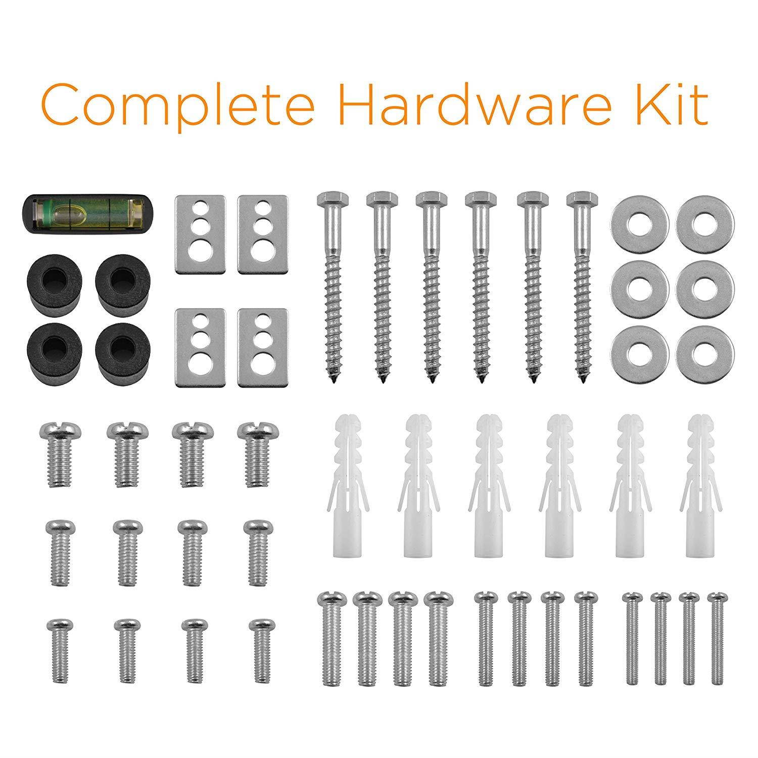 Ematic FULL MOTION Television Wall Mount 70" Inch LCD TV Screen Displays, Slim Design, Two Piece, Easy Install,