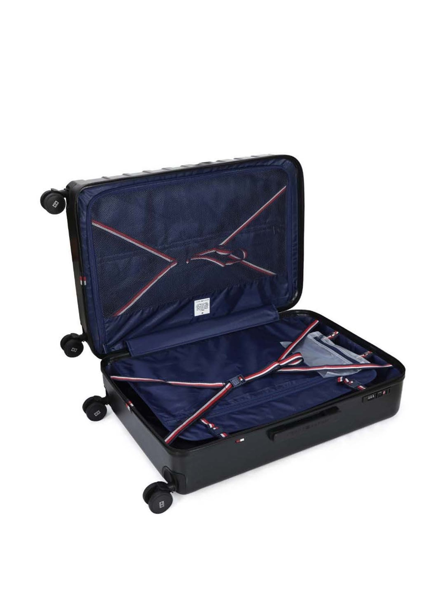 Tommy Hilfiger Black 8 Wheel Small Hard Cabin Trolley - 35 cm