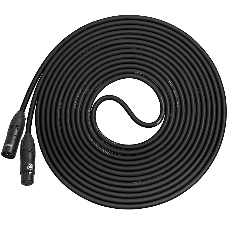 Balanced XLR Microphone Cable 20 ft Male To Female Premium Series Professional Microphone Cable Powered Speakers and Other Audio Pro Devices Black