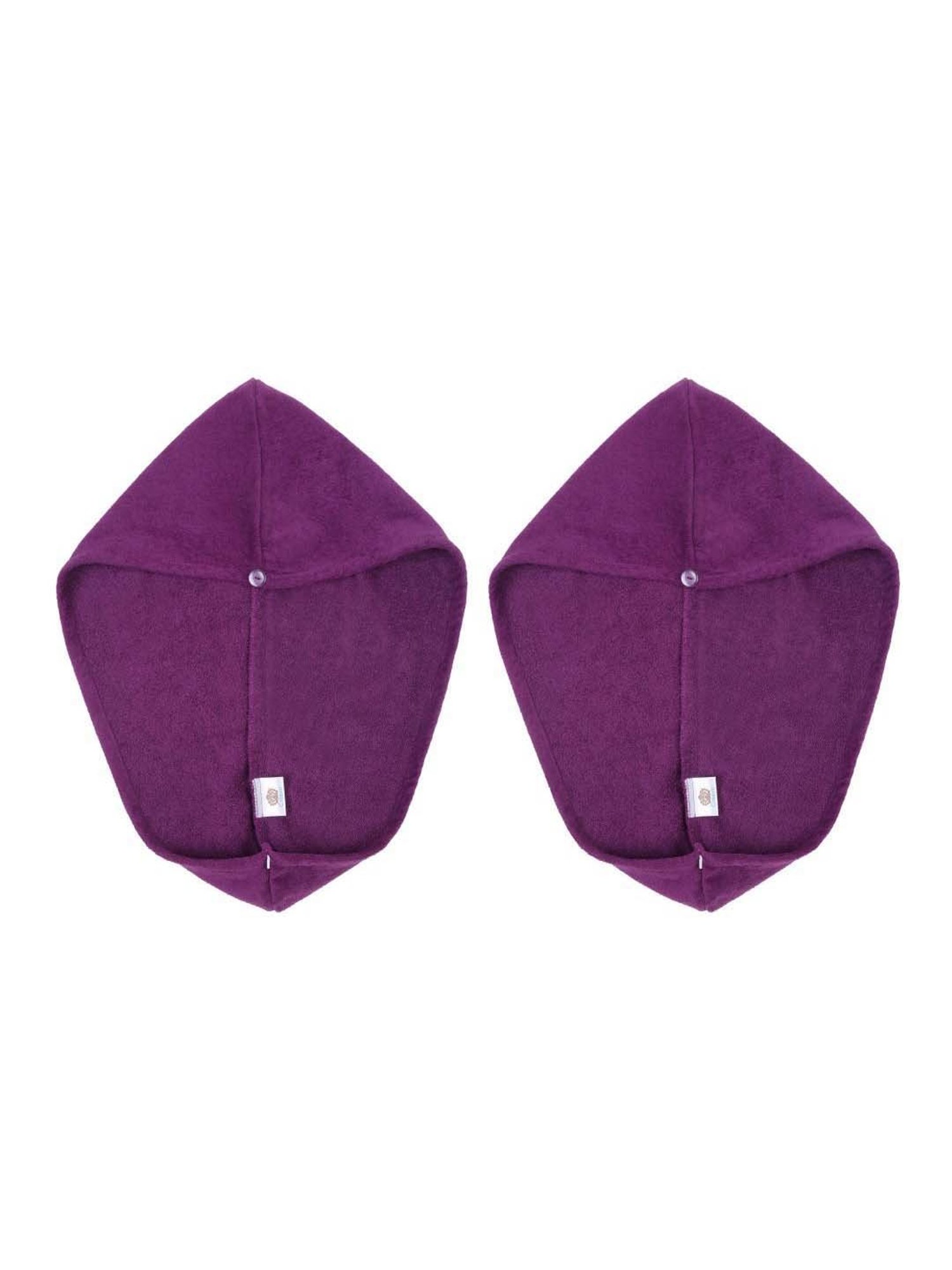 Creeva Luxury Purple Cotton 380 GSM Hair Wrap - Set of 2