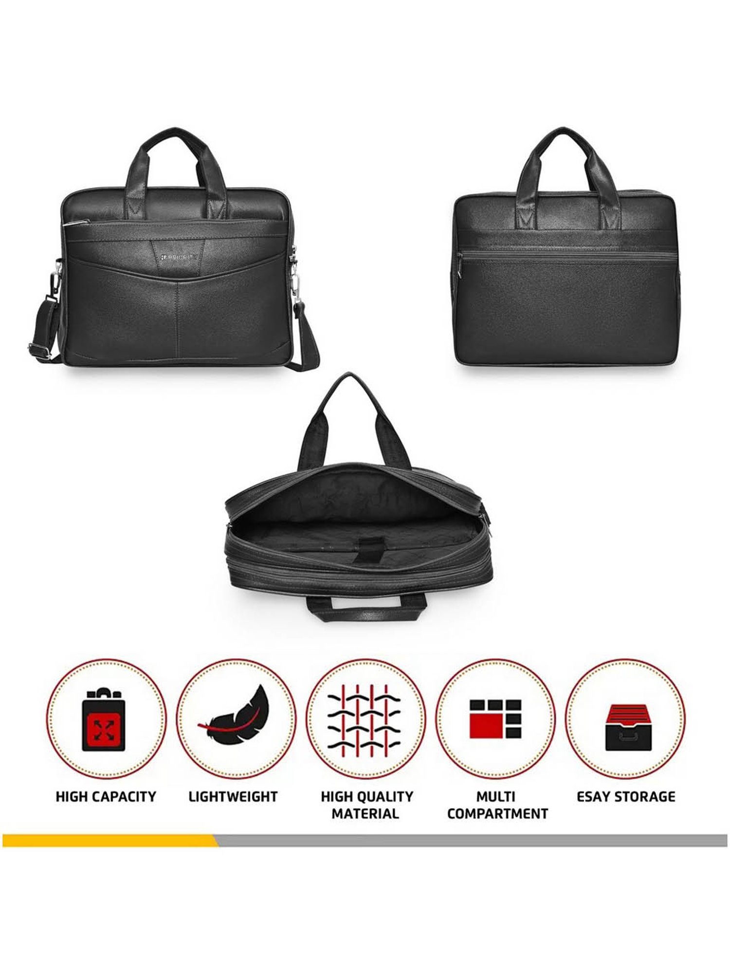 Priority Black Synthetic Large Messenger Bag