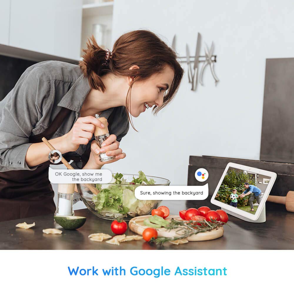 Reolink Outdoor Rechargeable Battery Security Camera Wireless 1080P HD Night Vision PIR Motion Detection 2-Way Audio, Support Google Assistant & Alexa, Cloud Storage, Argus 2E + White Solar