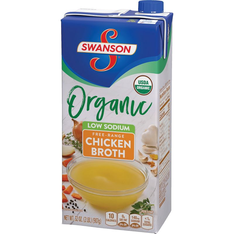 Swanson Organic Low Sodium Free Range Chicken Broth - 32oz